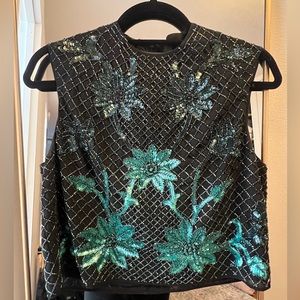 Needle & Thread beaded crop top size US 8. NWOT
